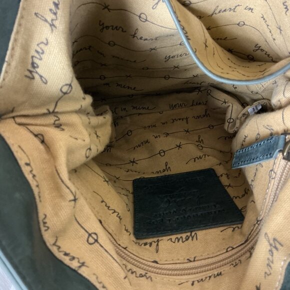 Lisa Leonard Green Leather Tassel Fringe Your Heart In Mine Crossbody Boho Bag - Picture 7 of 7